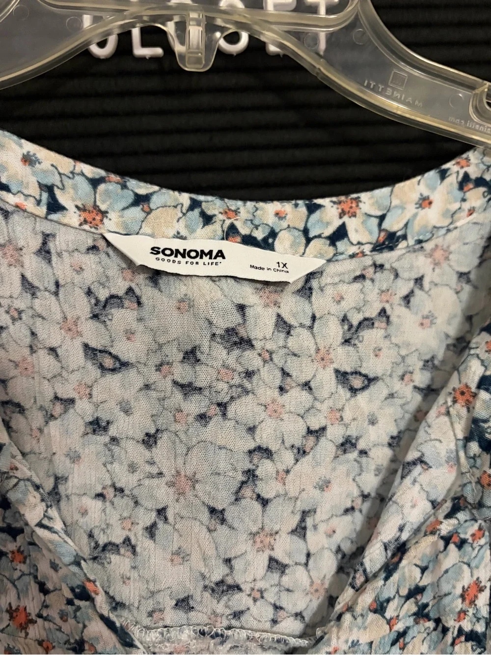 Sonoma Light Blue Floral Maxi Dress with Tassel Tie